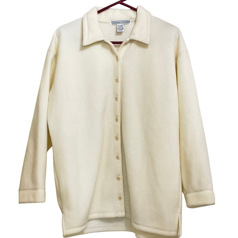 Izod‎ Club Cream Fleece Button Front Jacket Ladies Large